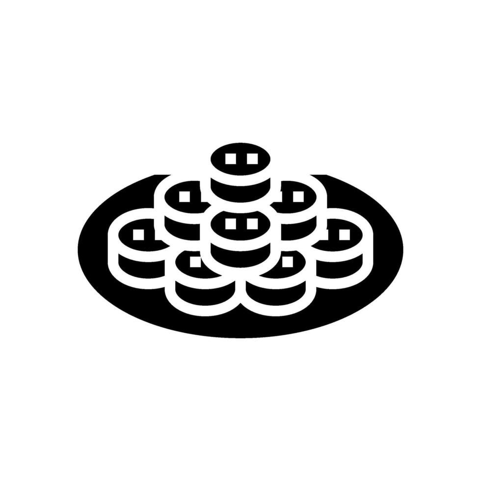 kimbap rollos coreano cocina glifo icono vector ilustración