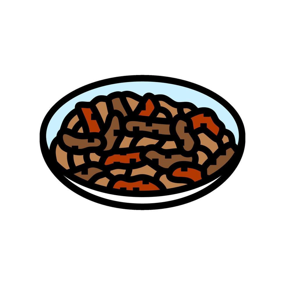 bulgogi beef korean cuisine color icon vector illustration