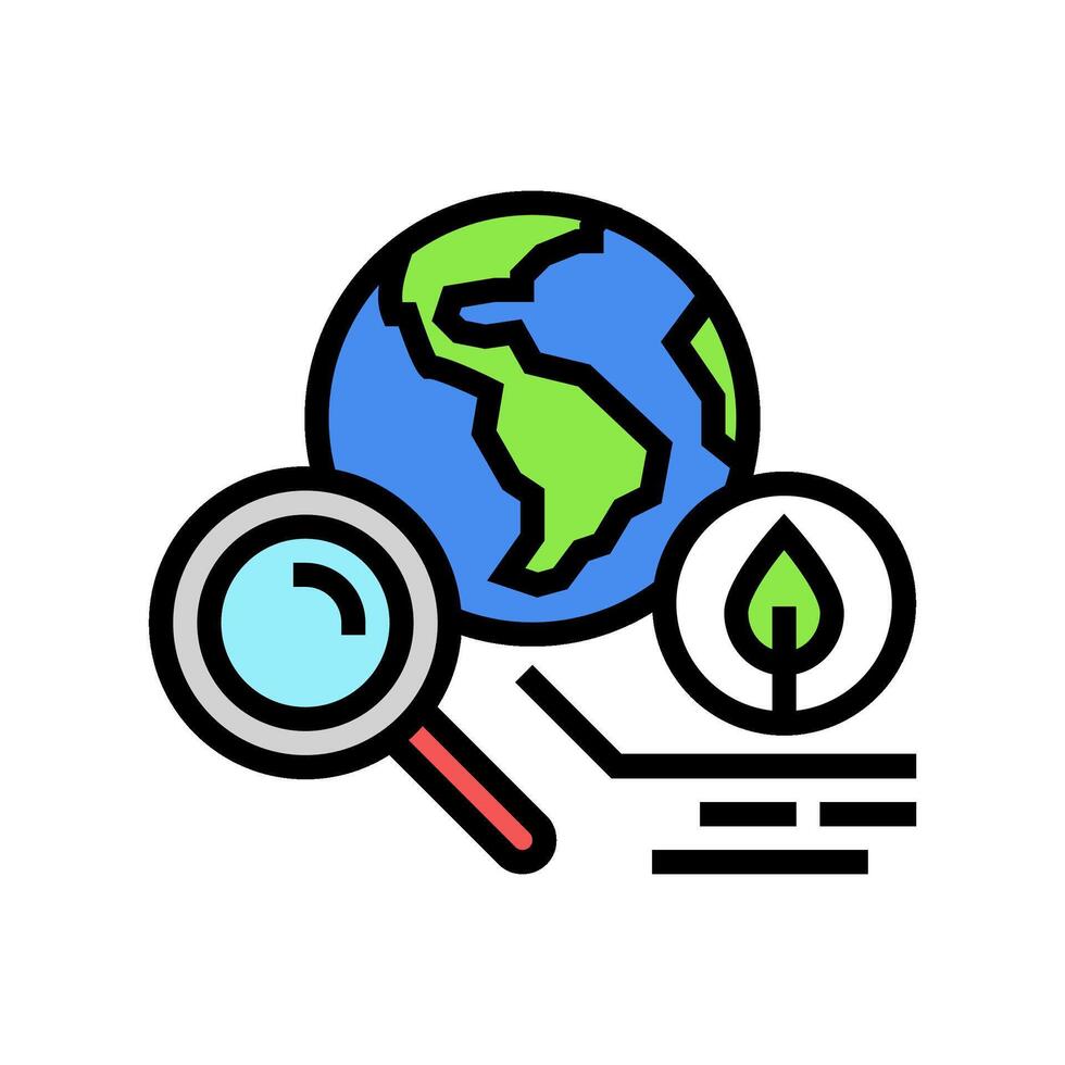 environmental impact assessments color icon vector illustration