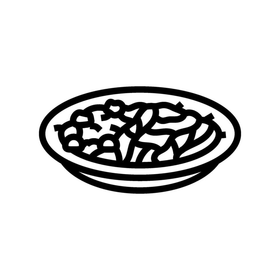 jjajangmyeon korean cuisine line icon vector illustration