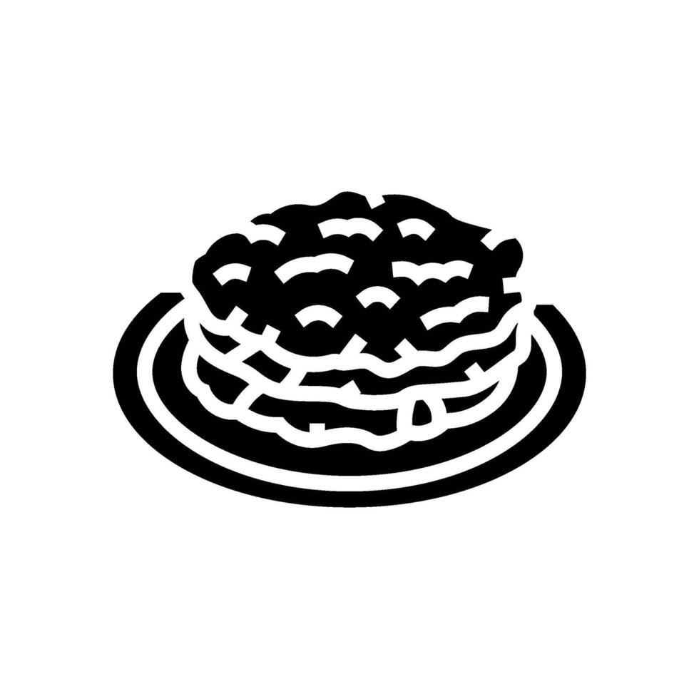 kimchi pancakes korean cuisine glyph icon vector illustration