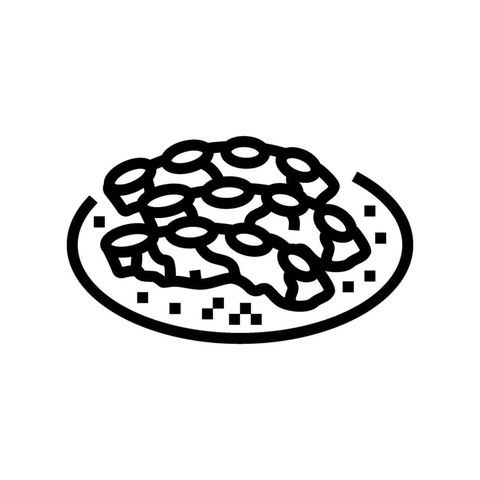 galbi costillas coreano cocina línea icono vector ilustración