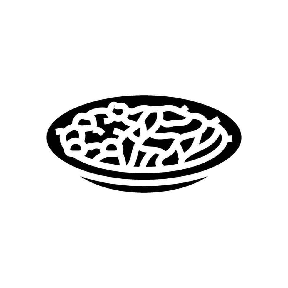 jjajangmyeon korean cuisine glyph icon vector illustration
