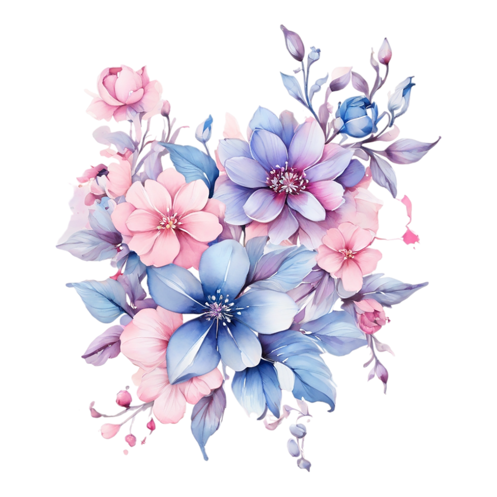 AI generated Digital oilpainted floral pattern design, Glitter flower Bouquet  design, Embossed flower pattern, Glossy flower painting design, Textile flower material design png