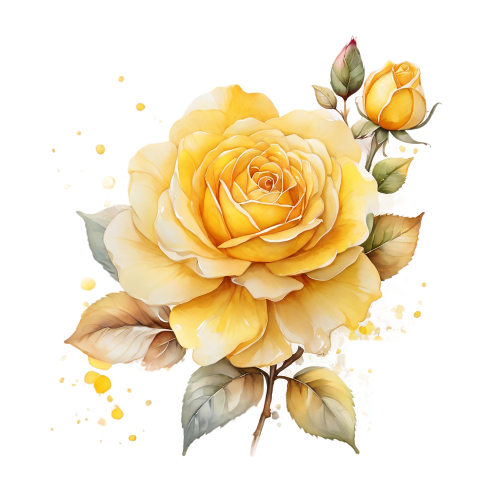 AI generated Watercolor One Rose flower design png