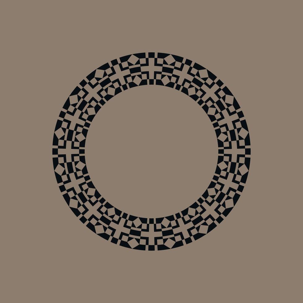 modern ornamental circle frame border decorative pattern vector