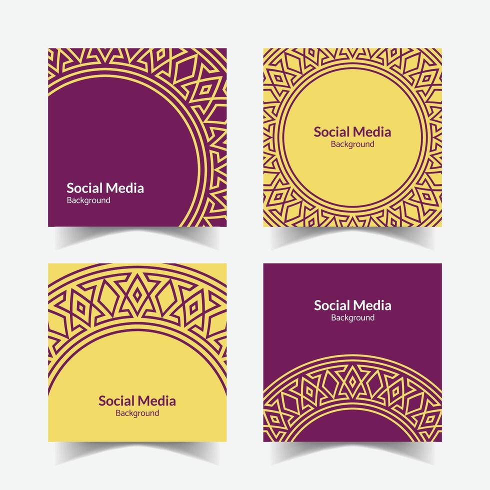 elegant ornamental decorative pattern square background social media design template vector