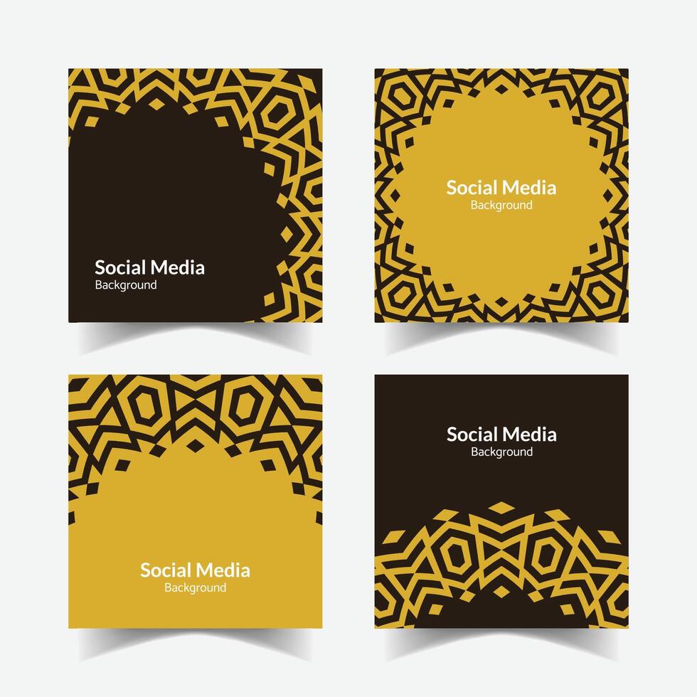 elegant ornamental decorative pattern square background social media design template vector