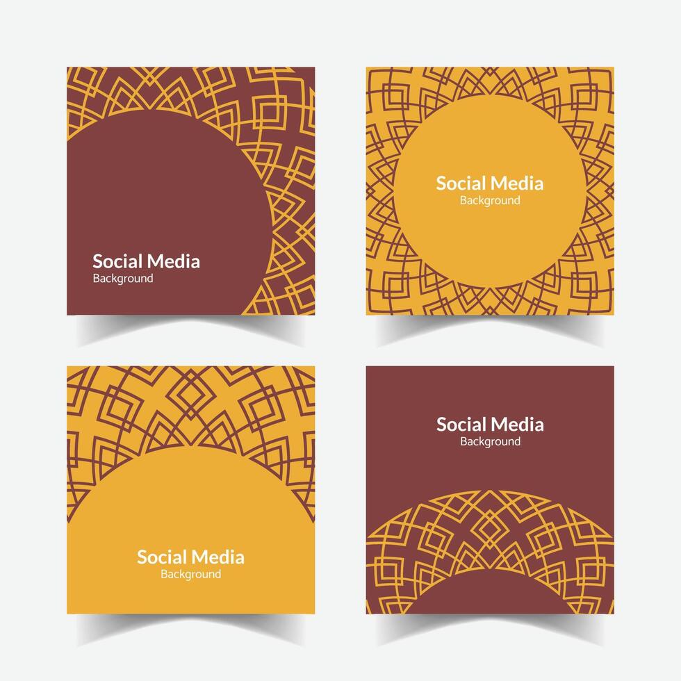 elegant ornamental decorative pattern square background social media design template vector