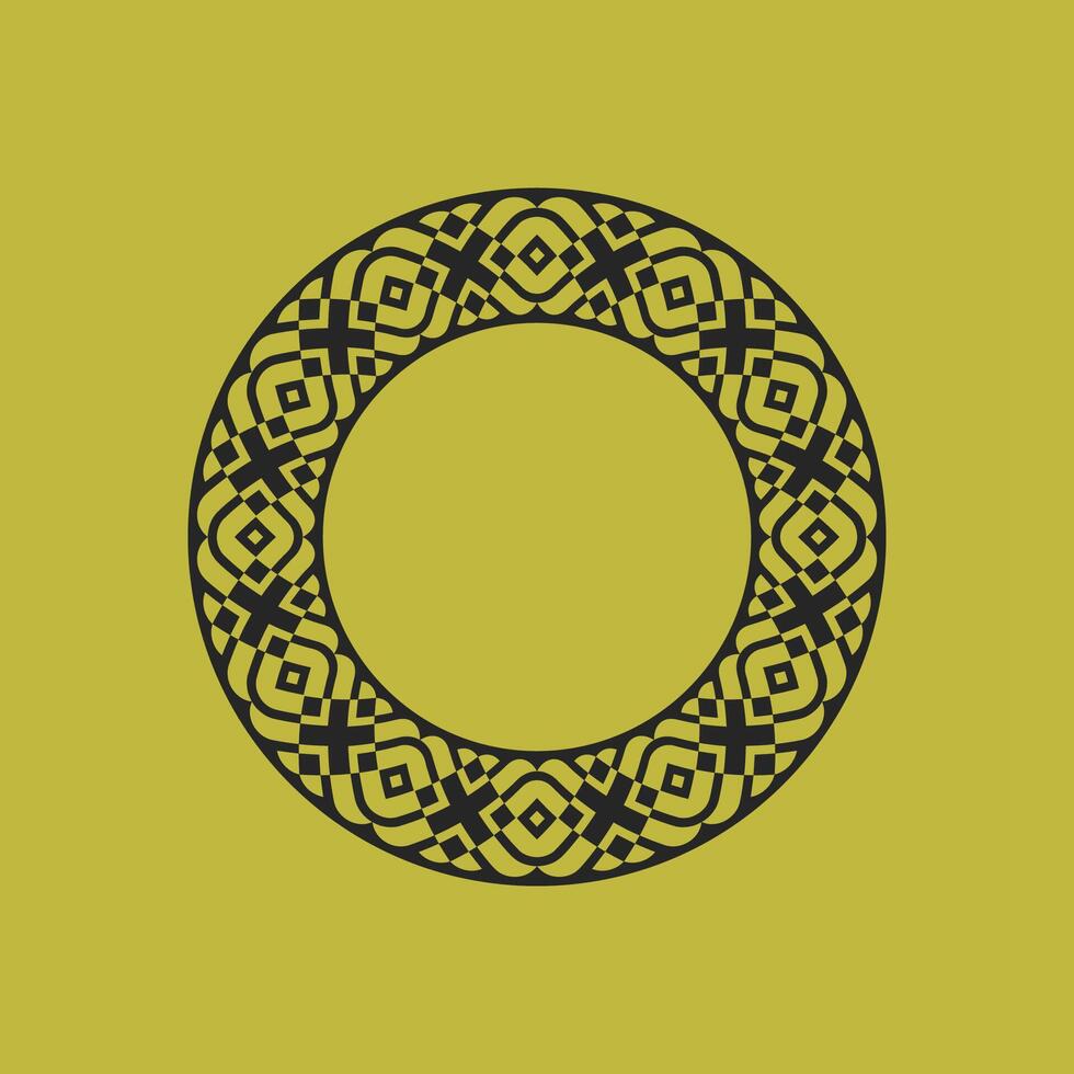 modern ornamental circle frame border decorative pattern vector