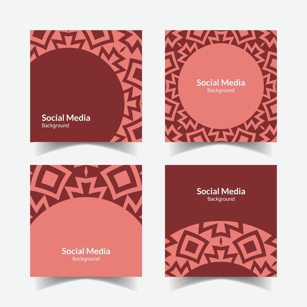 elegant ornamental decorative pattern square background social media design template vector