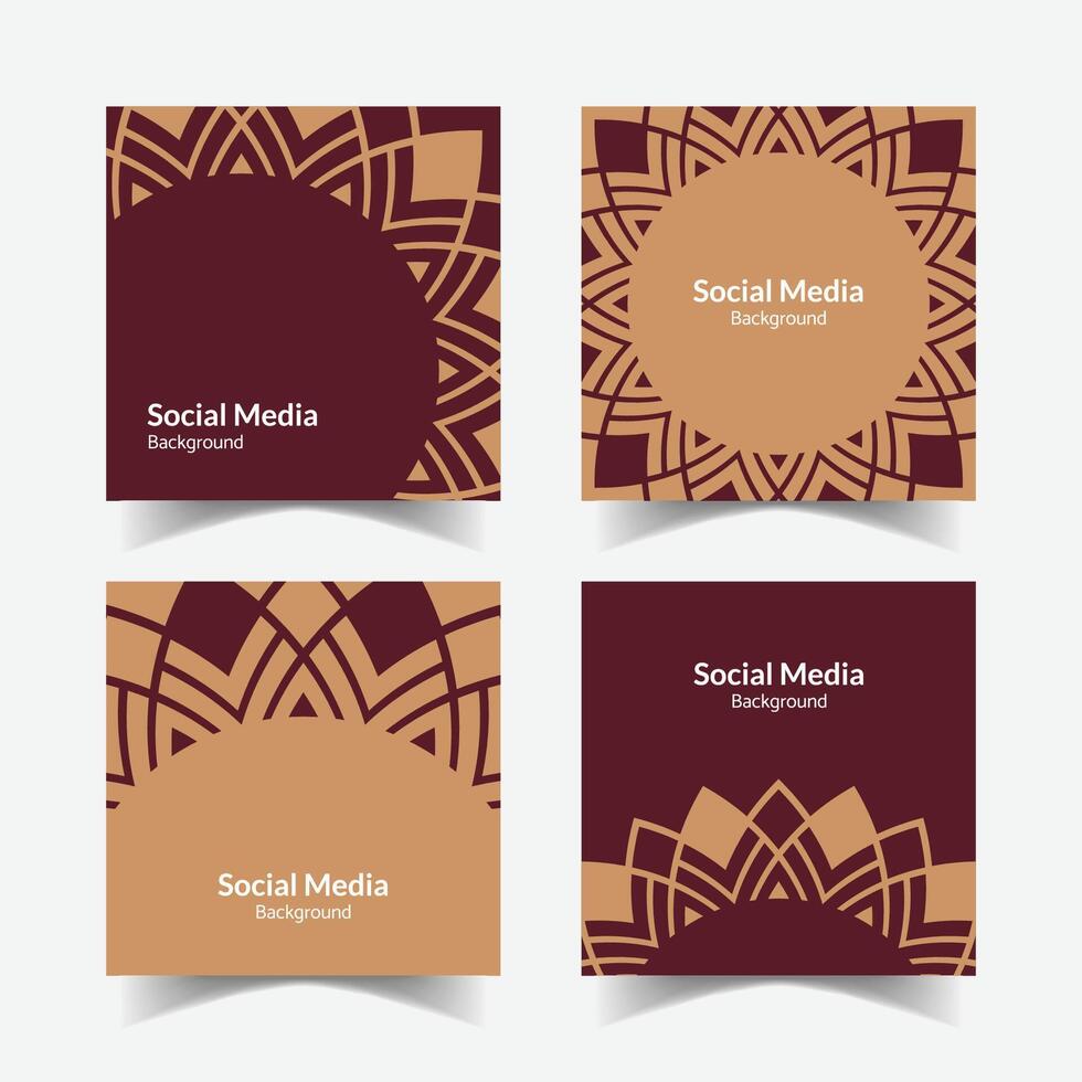 elegant ornamental decorative pattern square background social media design template vector