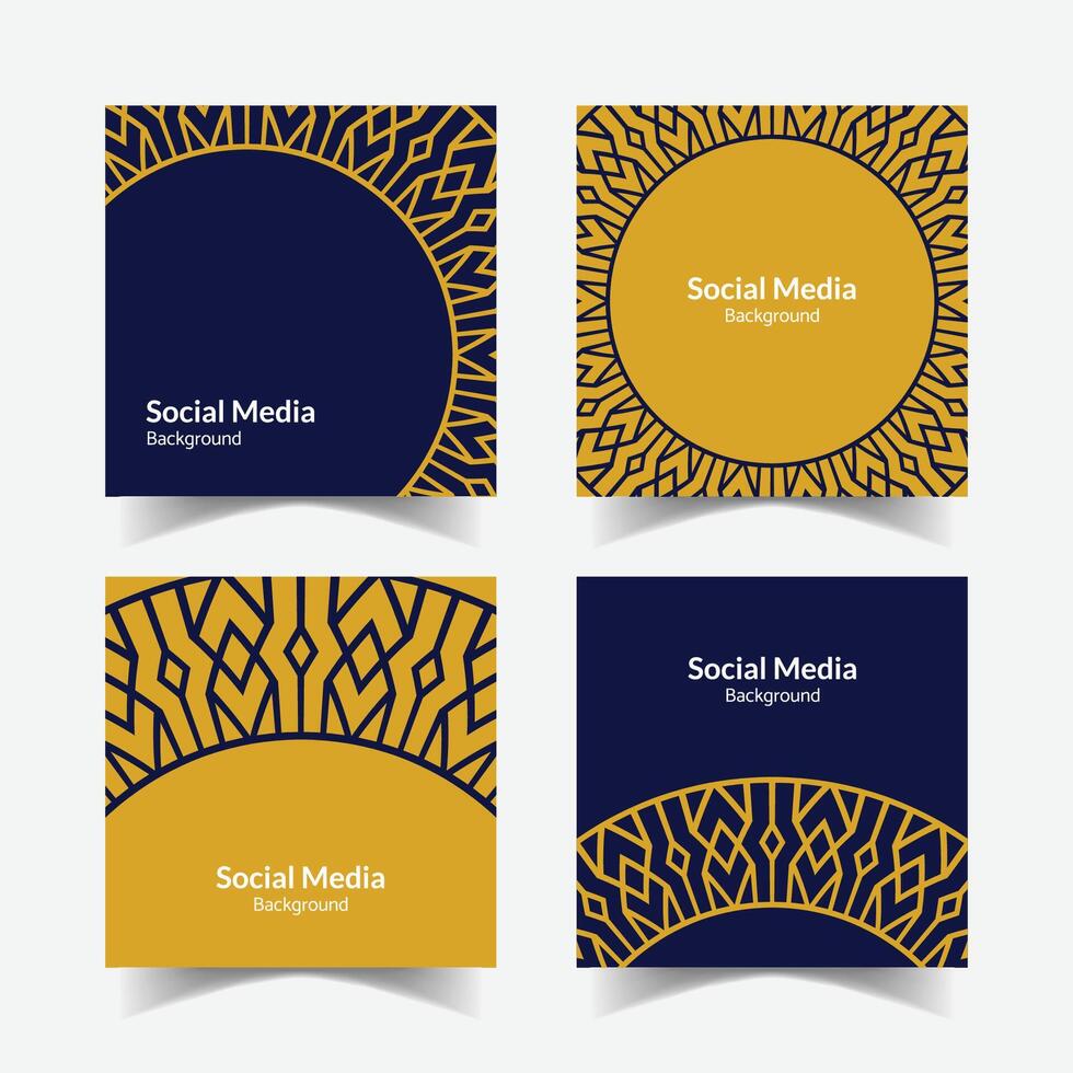 elegant ornamental decorative pattern square background social media design template vector