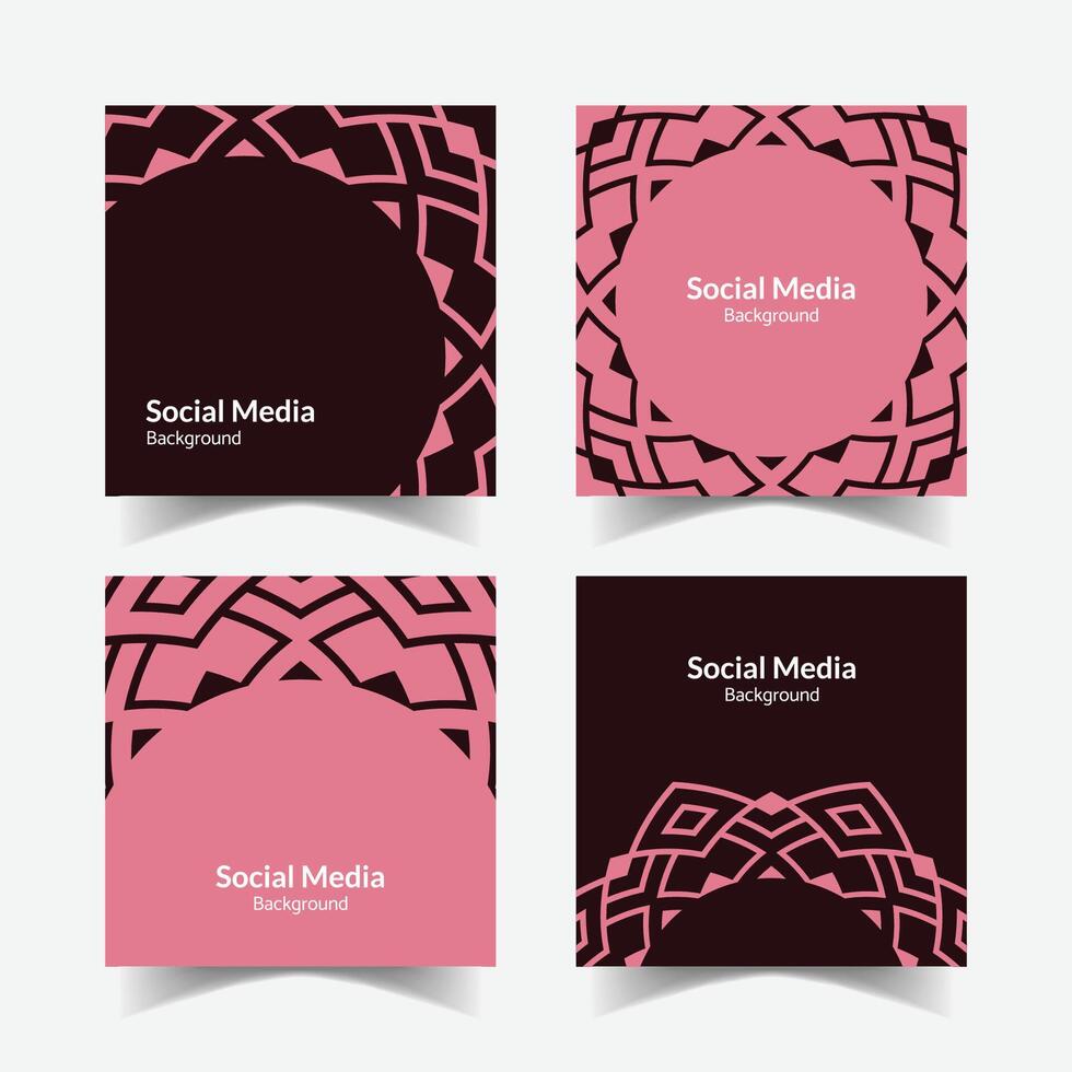 elegant ornamental decorative pattern square background social media design template vector