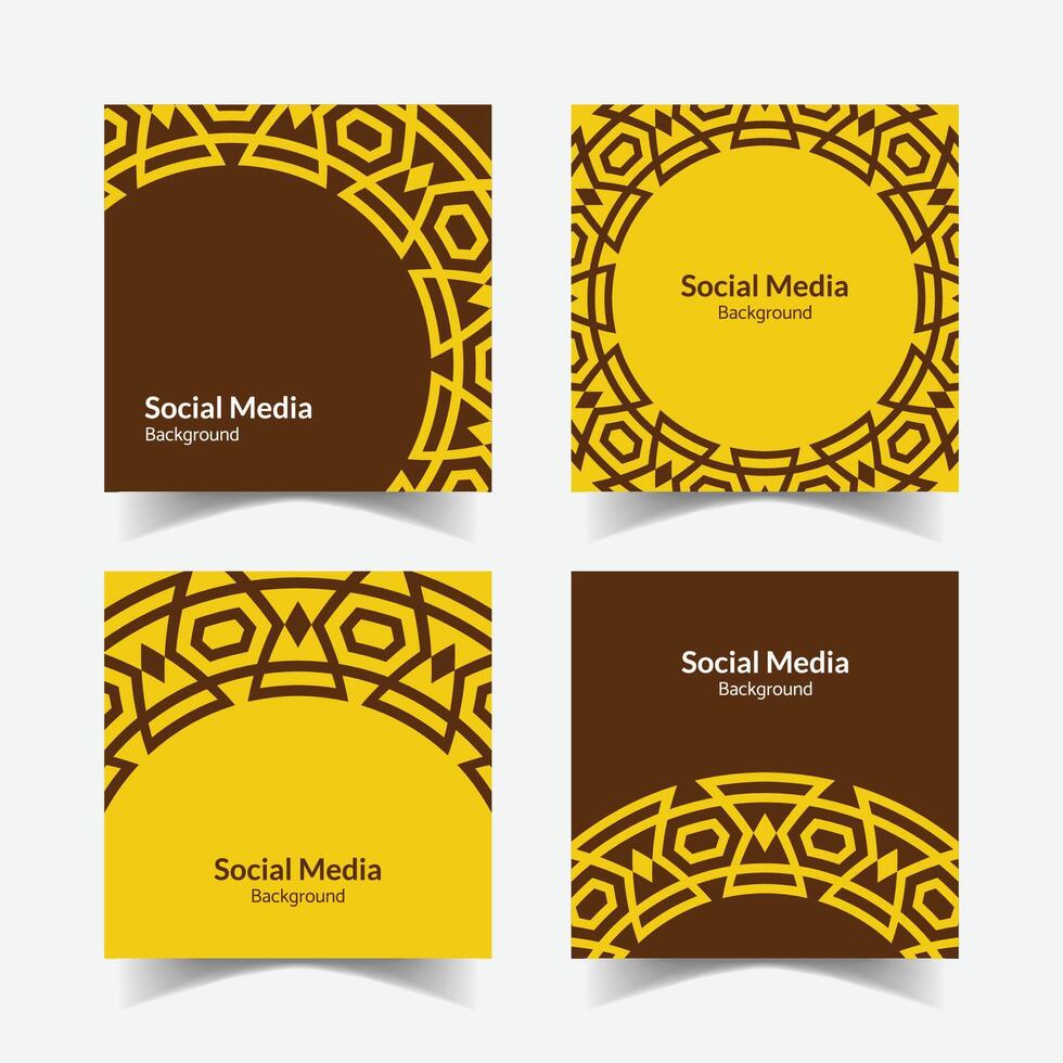 elegant ornamental decorative pattern square background social media design template vector