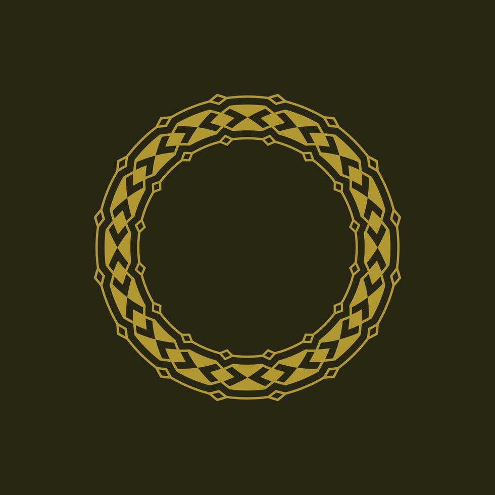 modern ornamental circle frame border decorative pattern vector