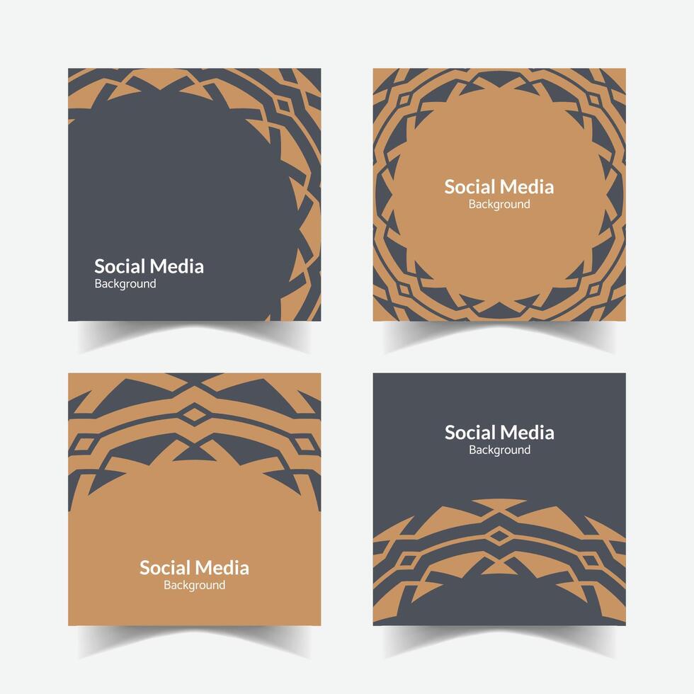 elegant ornamental decorative pattern square background social media design template vector