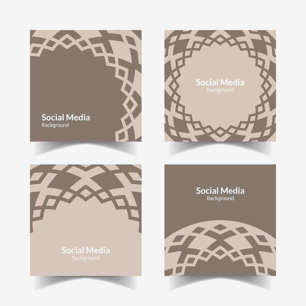 elegant ornamental decorative pattern square background social media design template vector