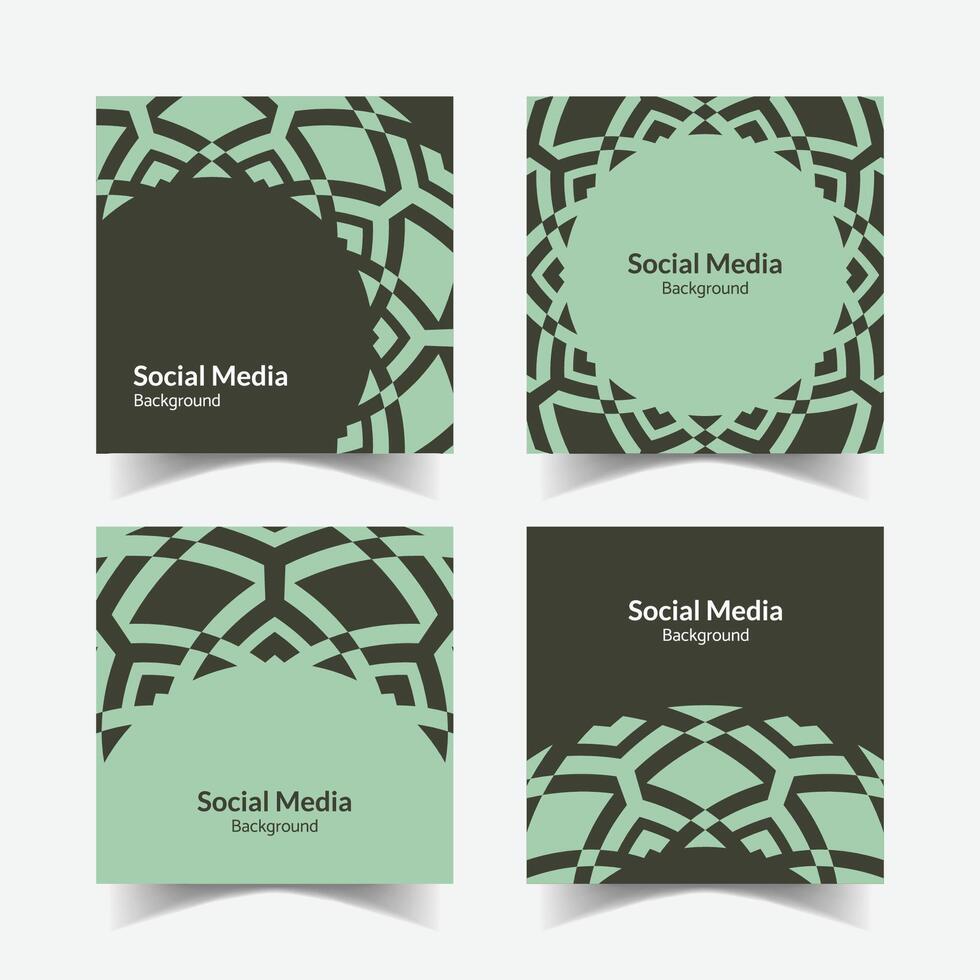 elegant ornamental decorative pattern square background social media design template vector