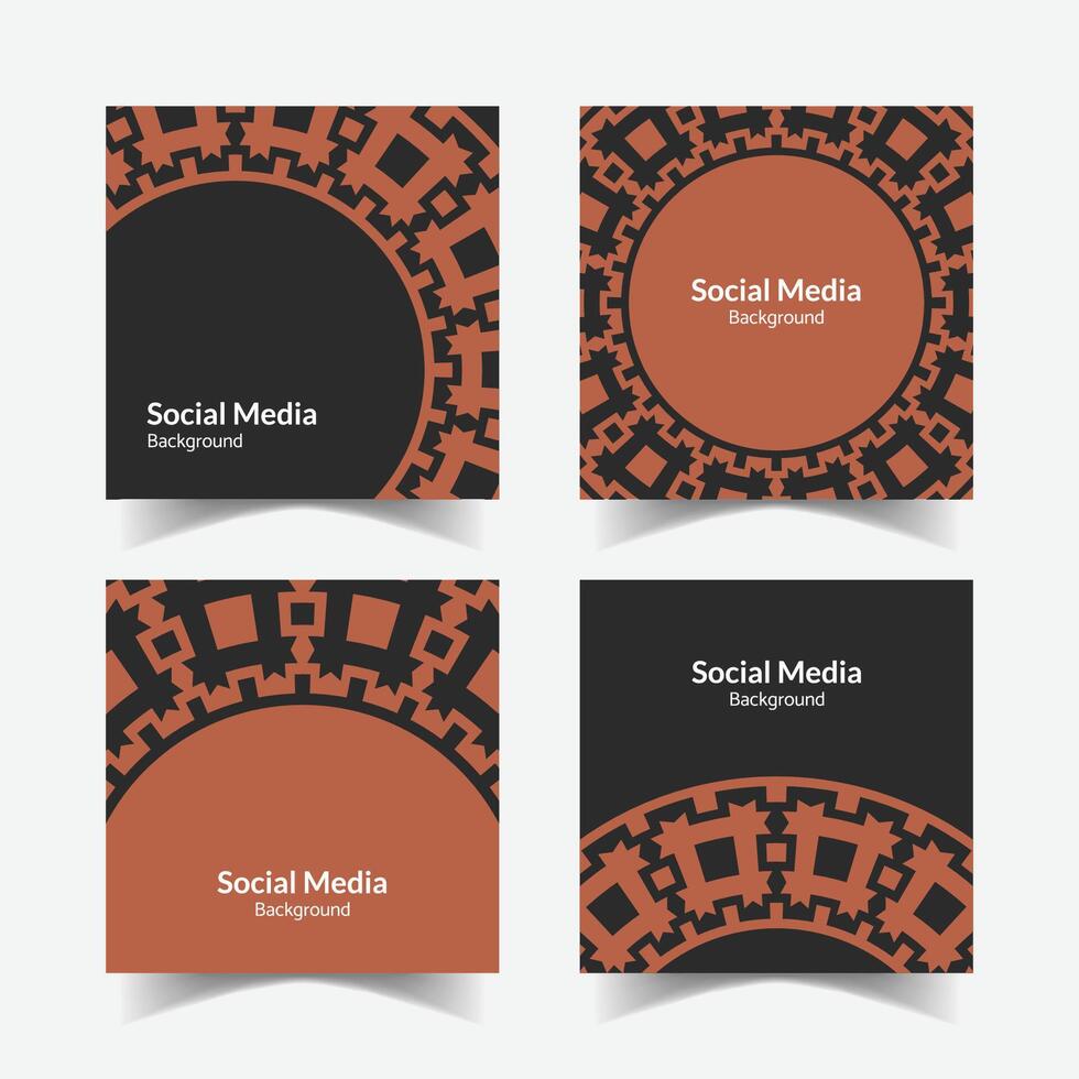 elegant ornamental decorative pattern square background social media design template vector