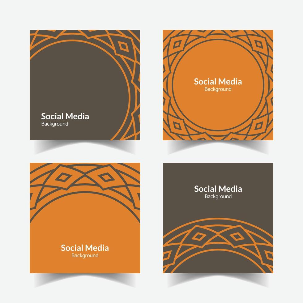 elegant ornamental decorative pattern square background social media design template vector