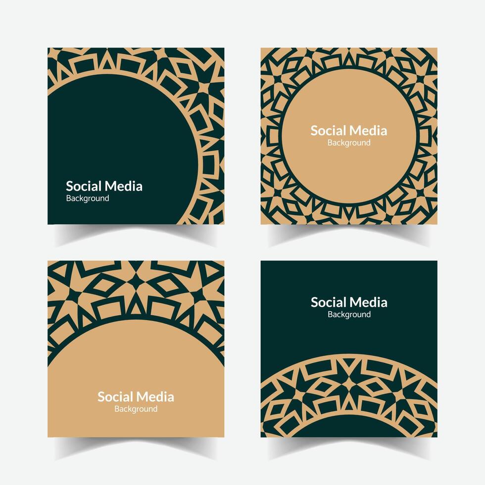 elegant ornamental decorative pattern square background social media design template vector