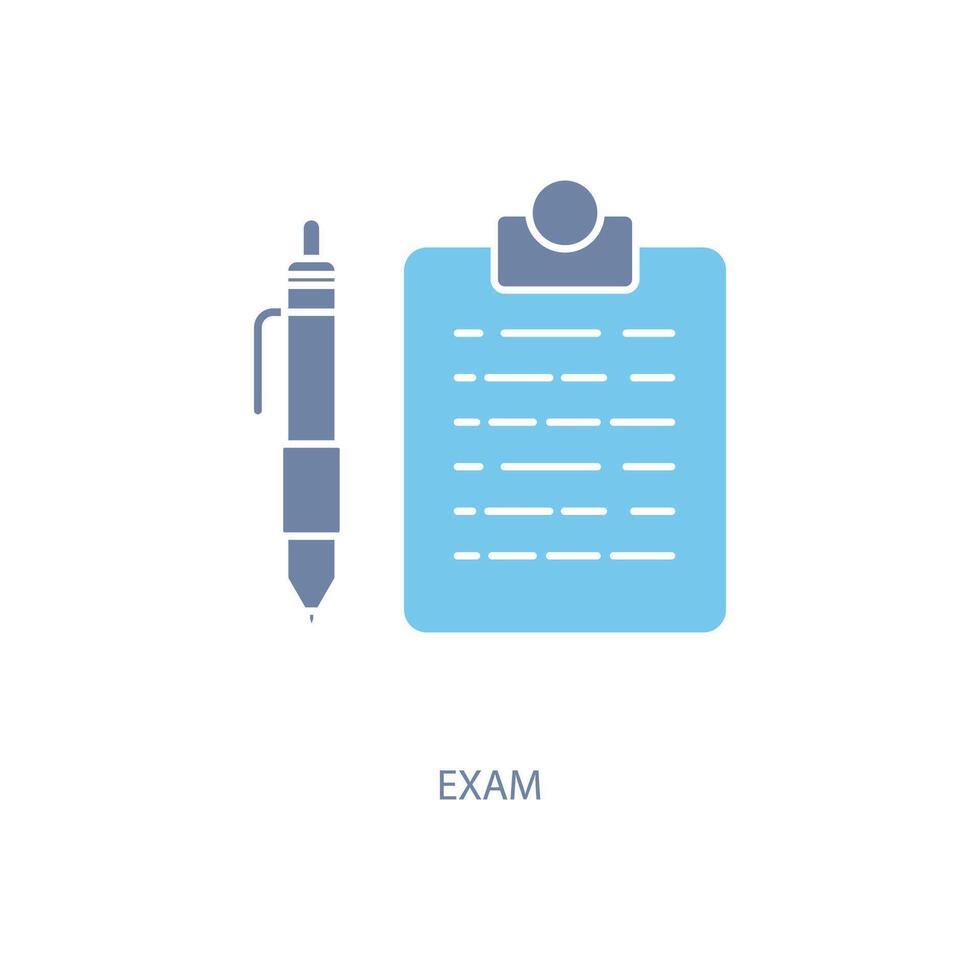 Exam icons set. Set of editable stroke icons.Vector set of Exam vector