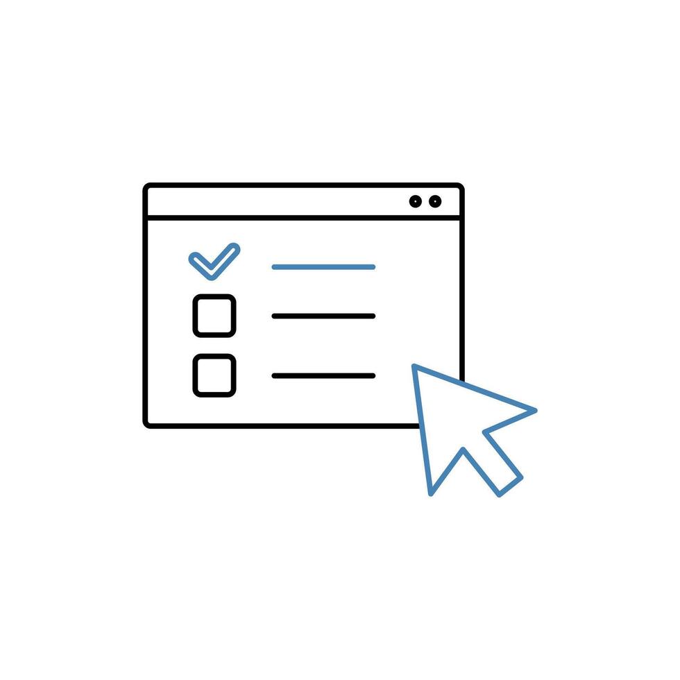 online exam concept line icon. Simple element illustration. online exam concept outline symbol design. vector