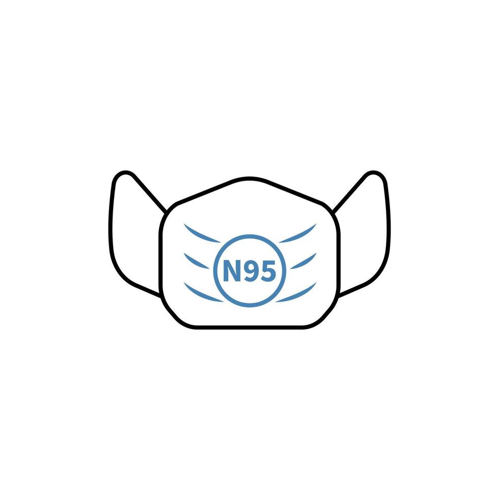 mask n95 concept line icon. Simple element illustration. mask n95 concept outline symbol design. vector