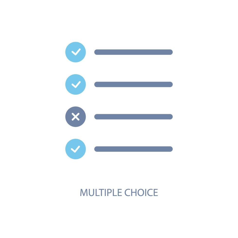 multiple choice concept line icon. Simple element illustration. multiple choice concept outline symbol design. vector