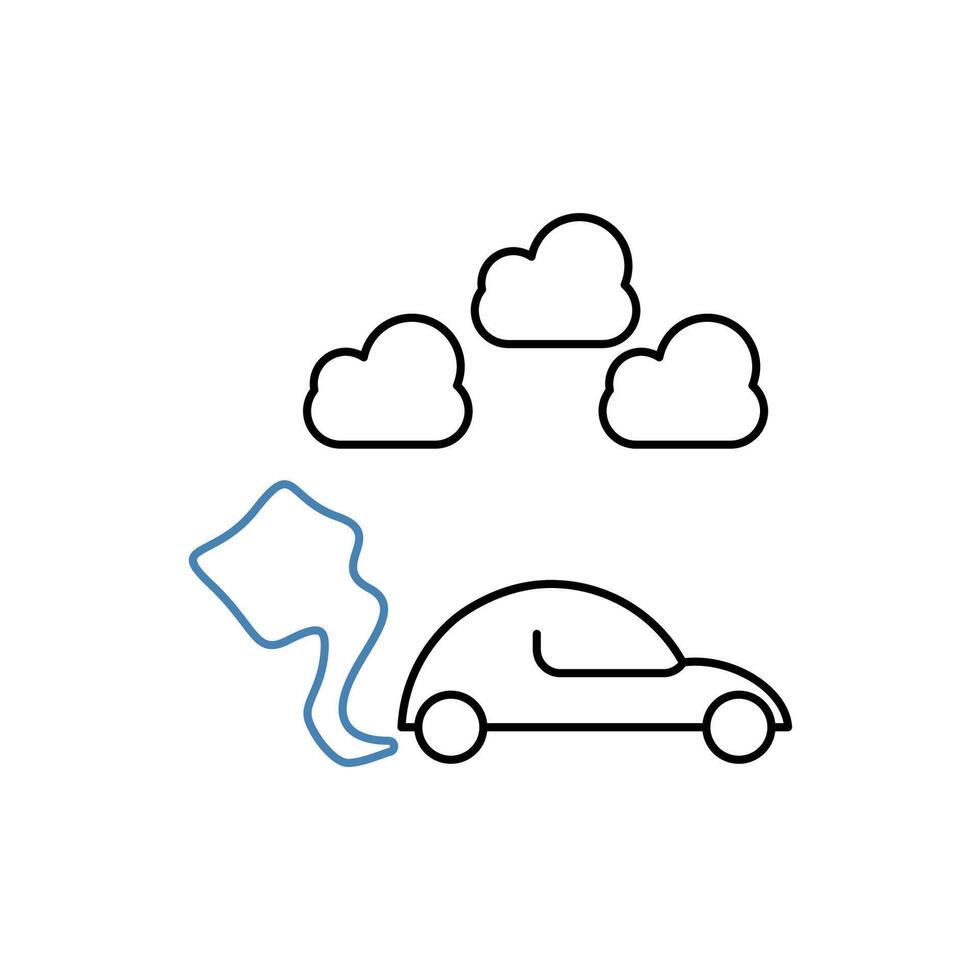 car exhaust concept line icon. Simple element illustration. car exhaust concept outline symbol design. vector