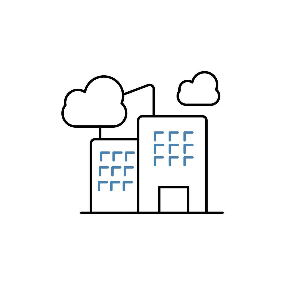 city pollution concept line icon. Simple element illustration. city pollution concept outline symbol design. vector