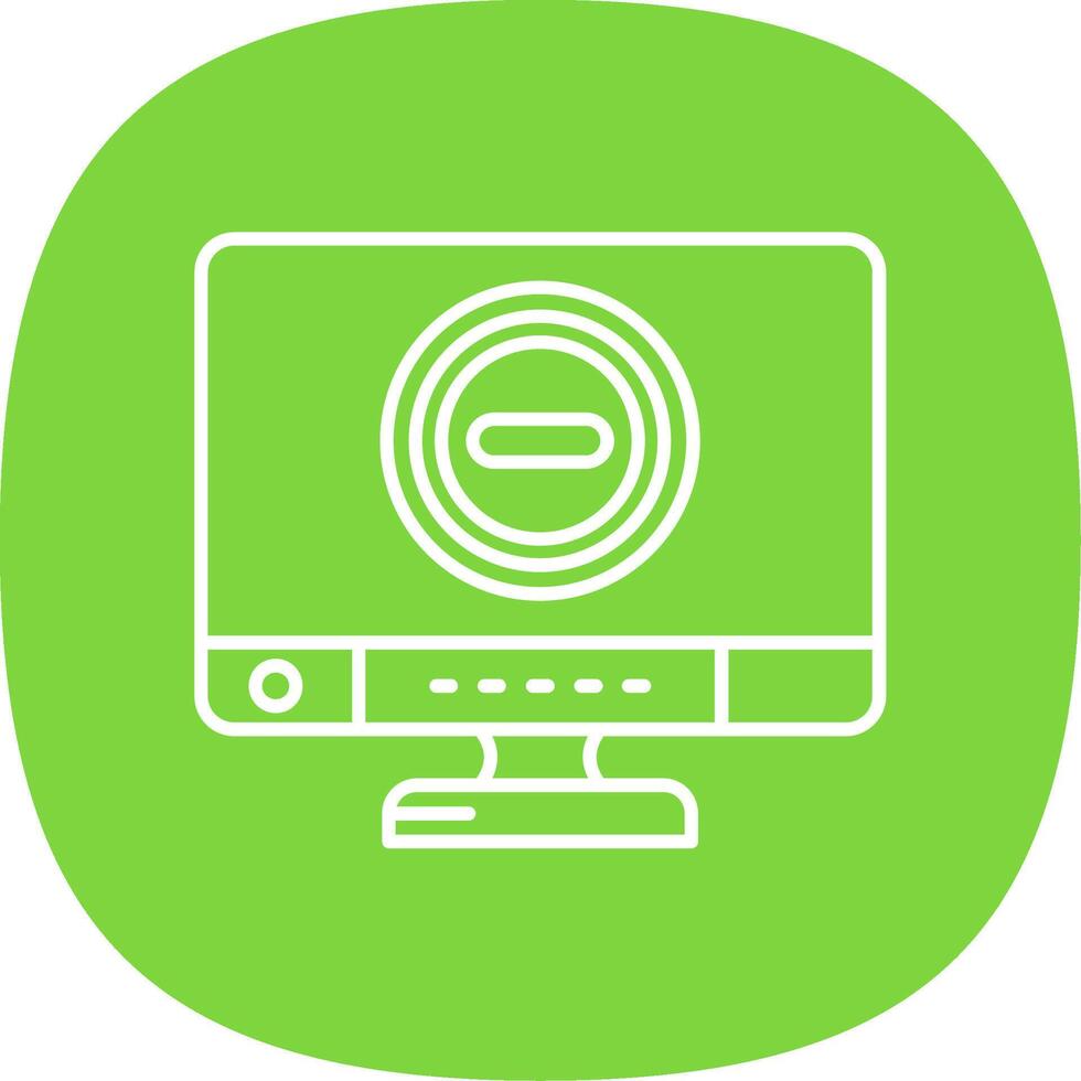 Stop Line Curve Icon vector