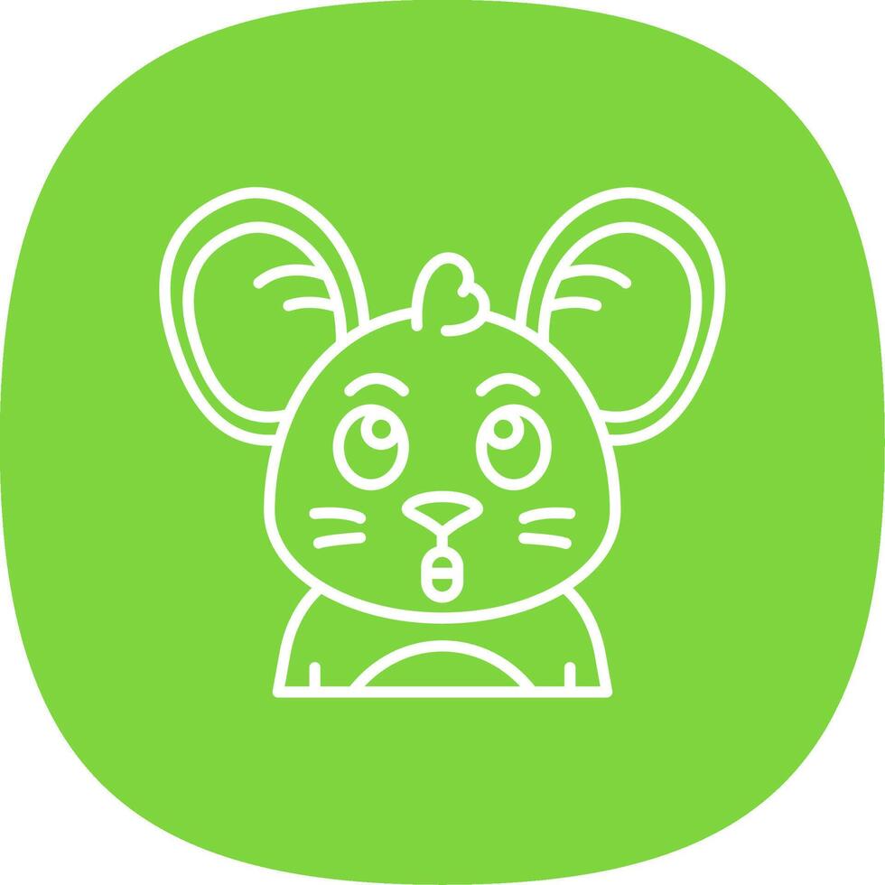 Surprised Line Curve Icon vector