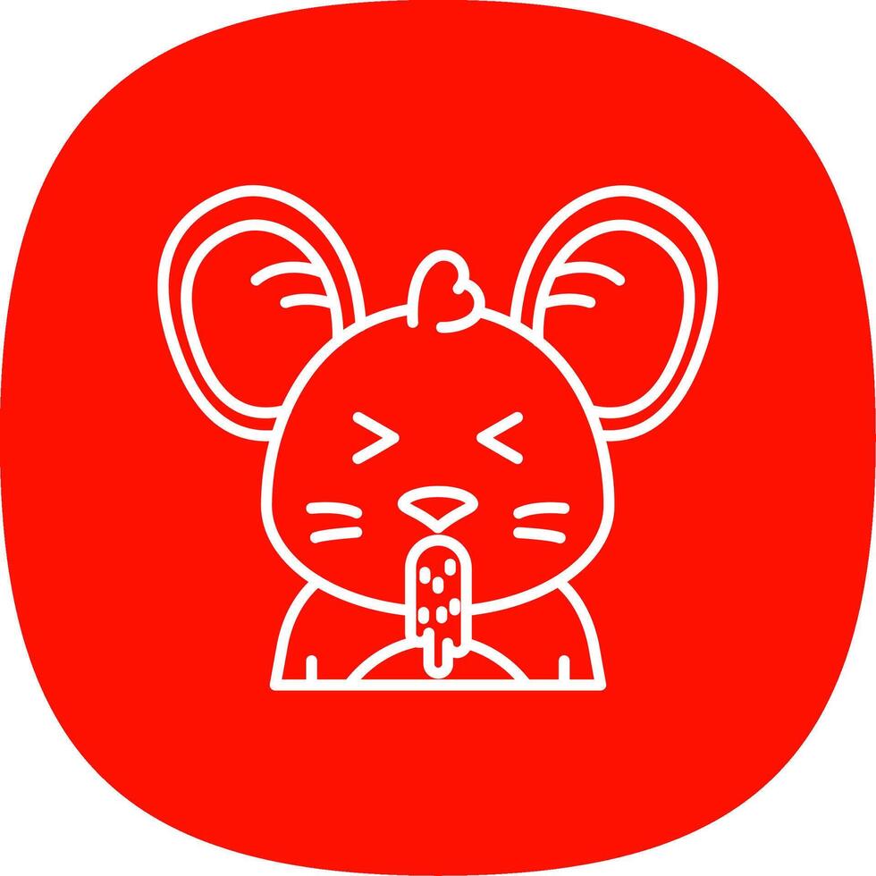 Vomit Line Curve Icon vector