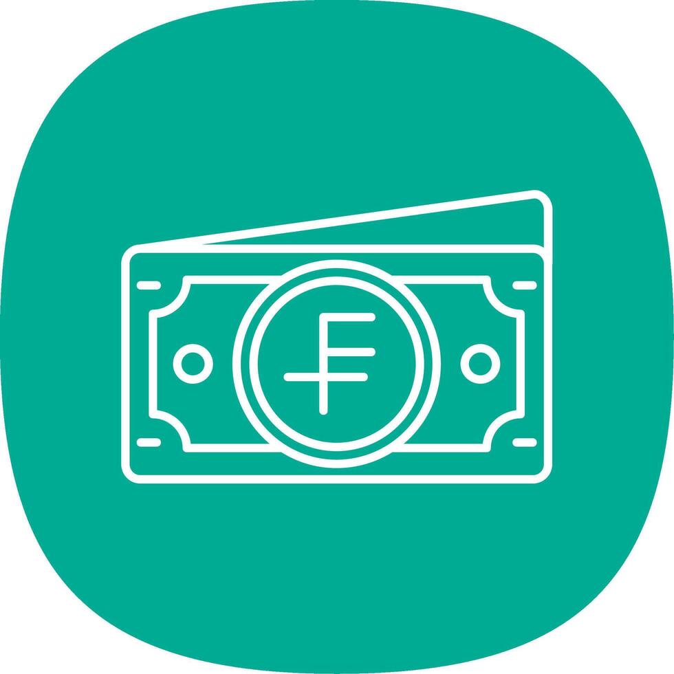 Swiss franc Line Curve Icon vector