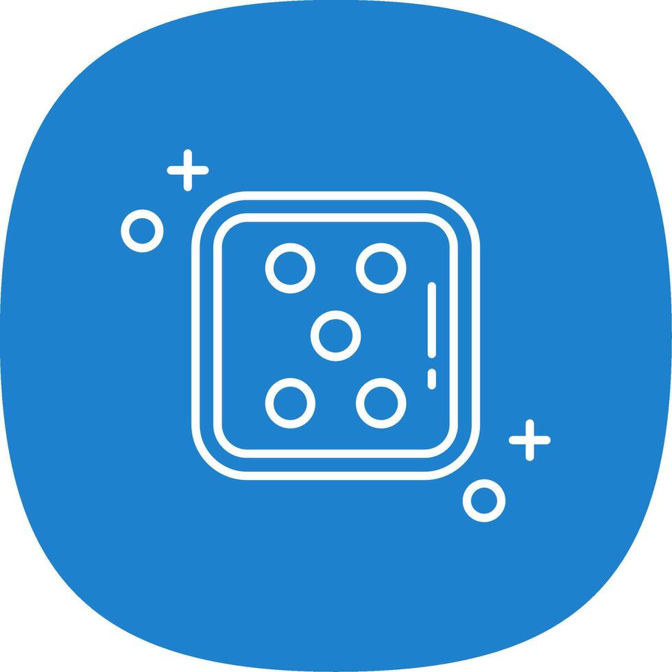 Dice five Line Curve Icon vector