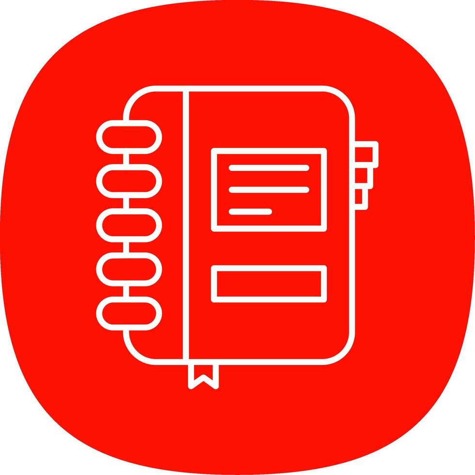 Notebook Line Curve Icon vector