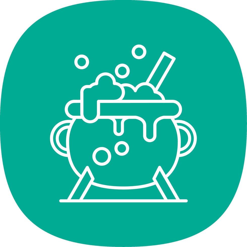 Cauldron Line Curve Icon vector
