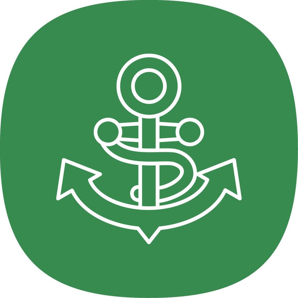 Anchor Line Curve Icon vector