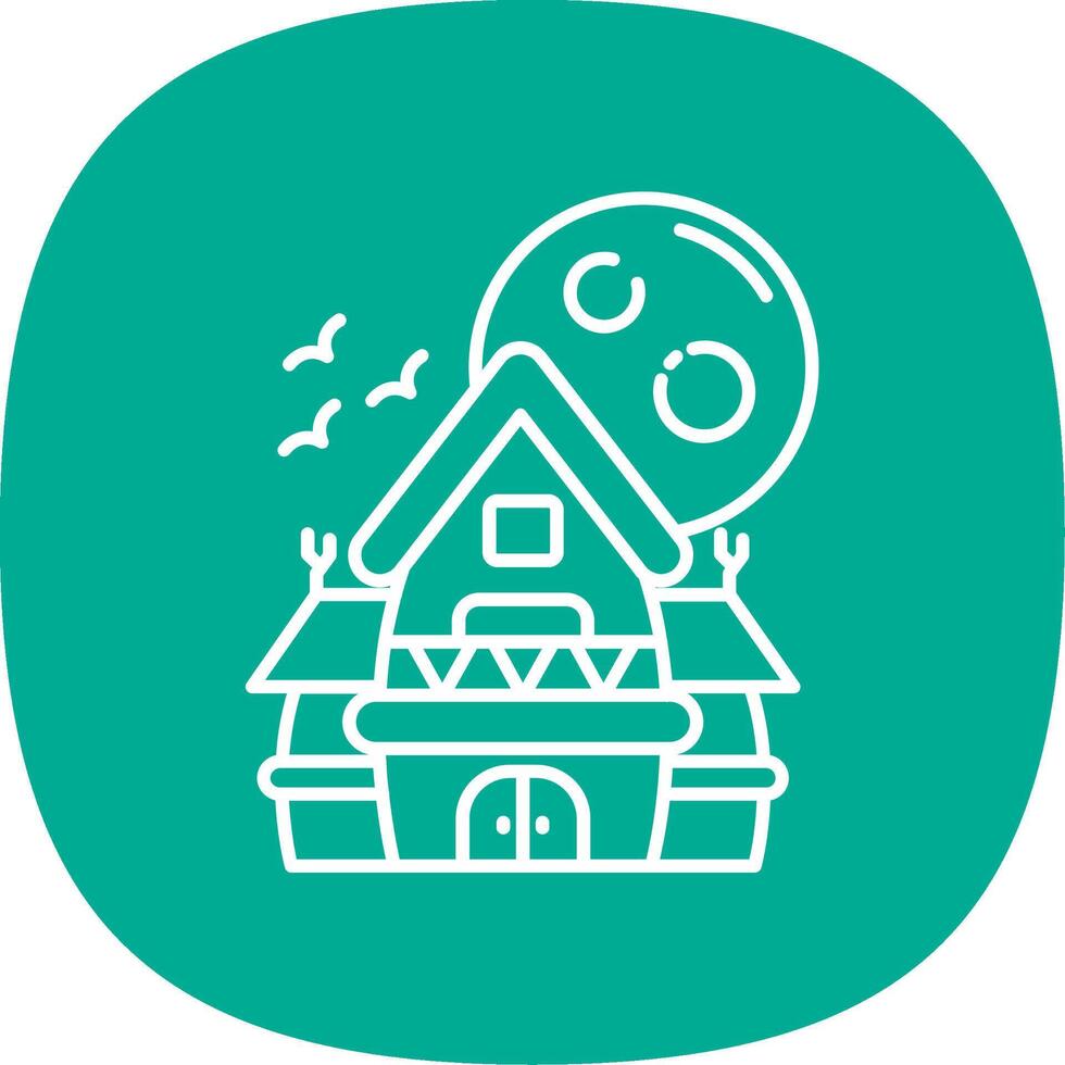 Haunted house Line Curve Icon vector