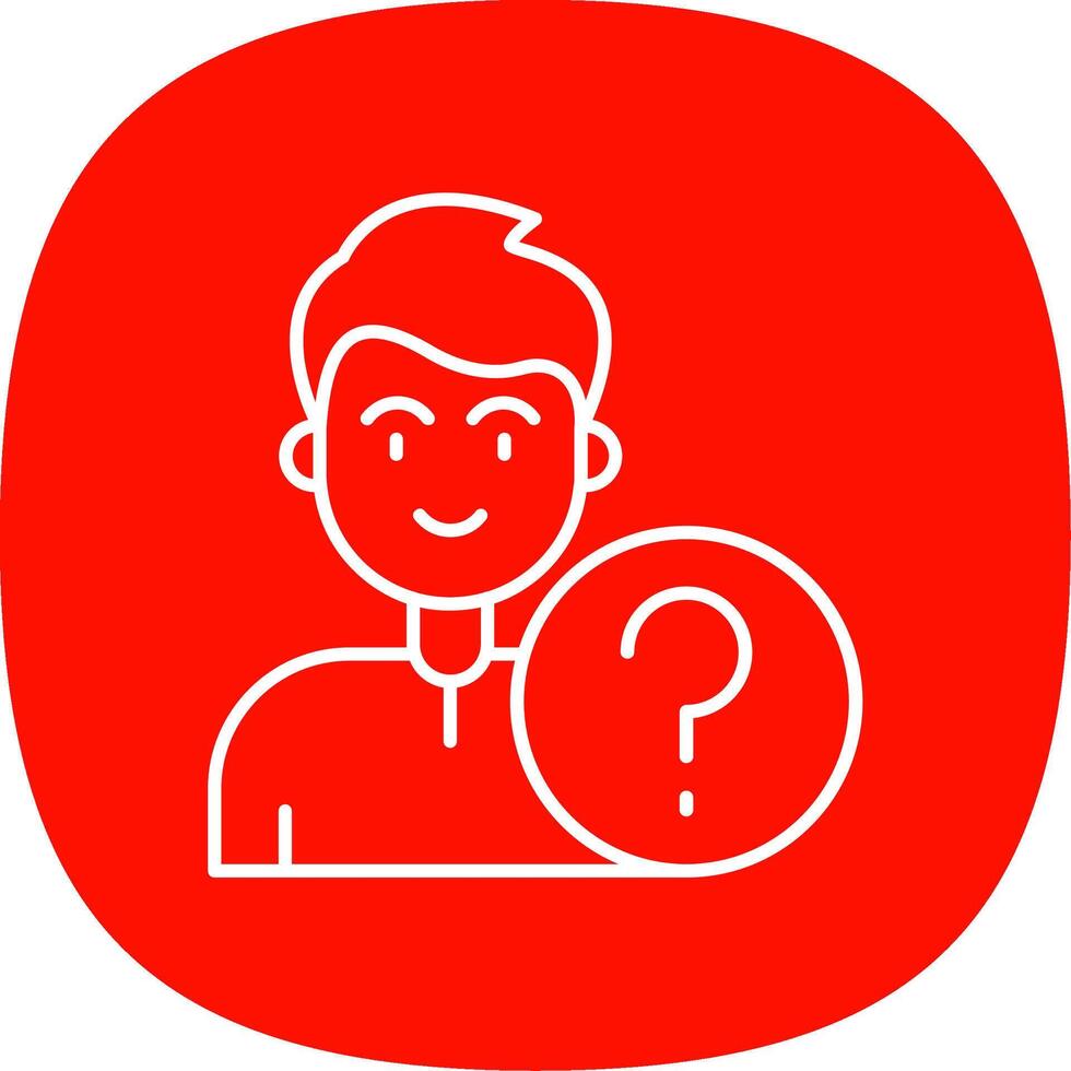 Question Line Curve Icon vector