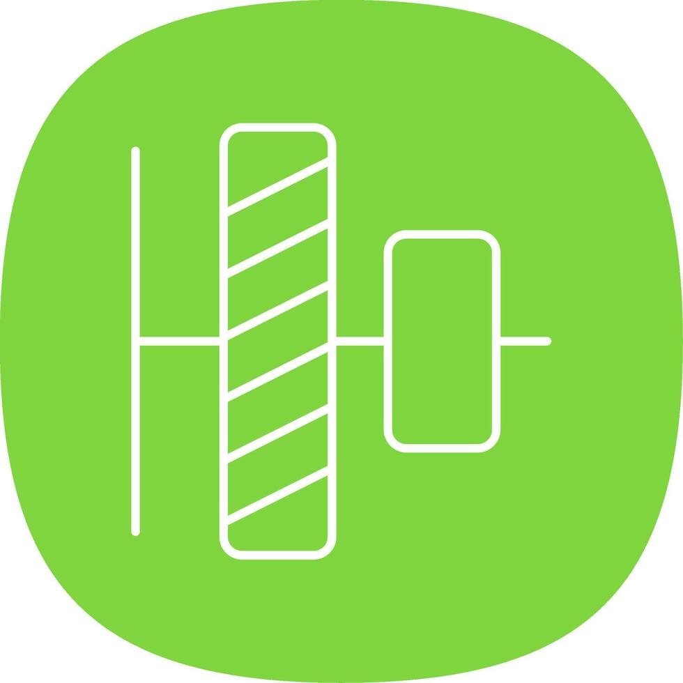 Vertical alignment Line Curve Icon vector