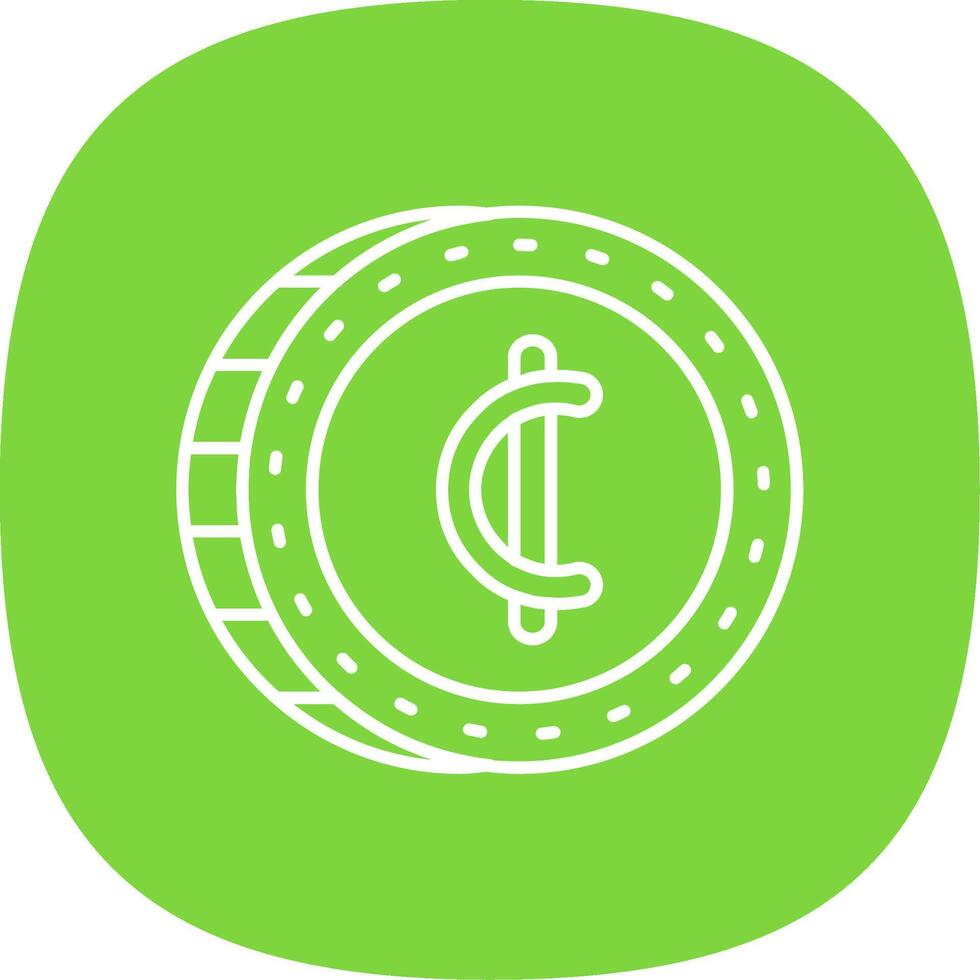 Cedis Line Curve Icon vector