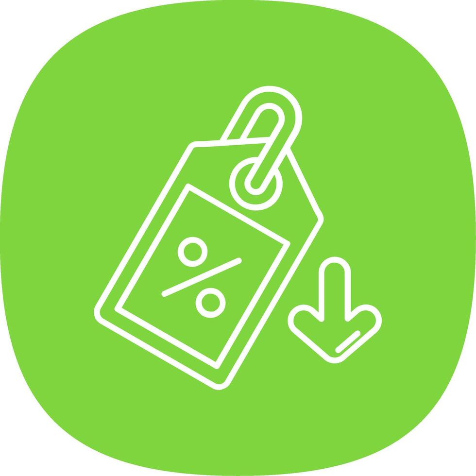 Price tag Line Curve Icon vector