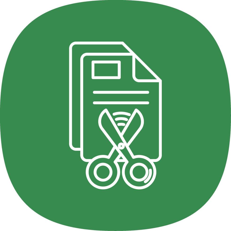Cut Line Curve Icon vector