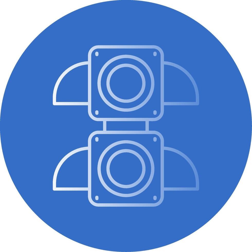 Traffic light Gradient Line Circle Icon vector