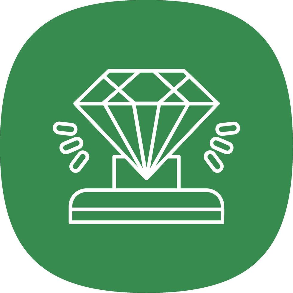 Diamond Line Curve Icon vector