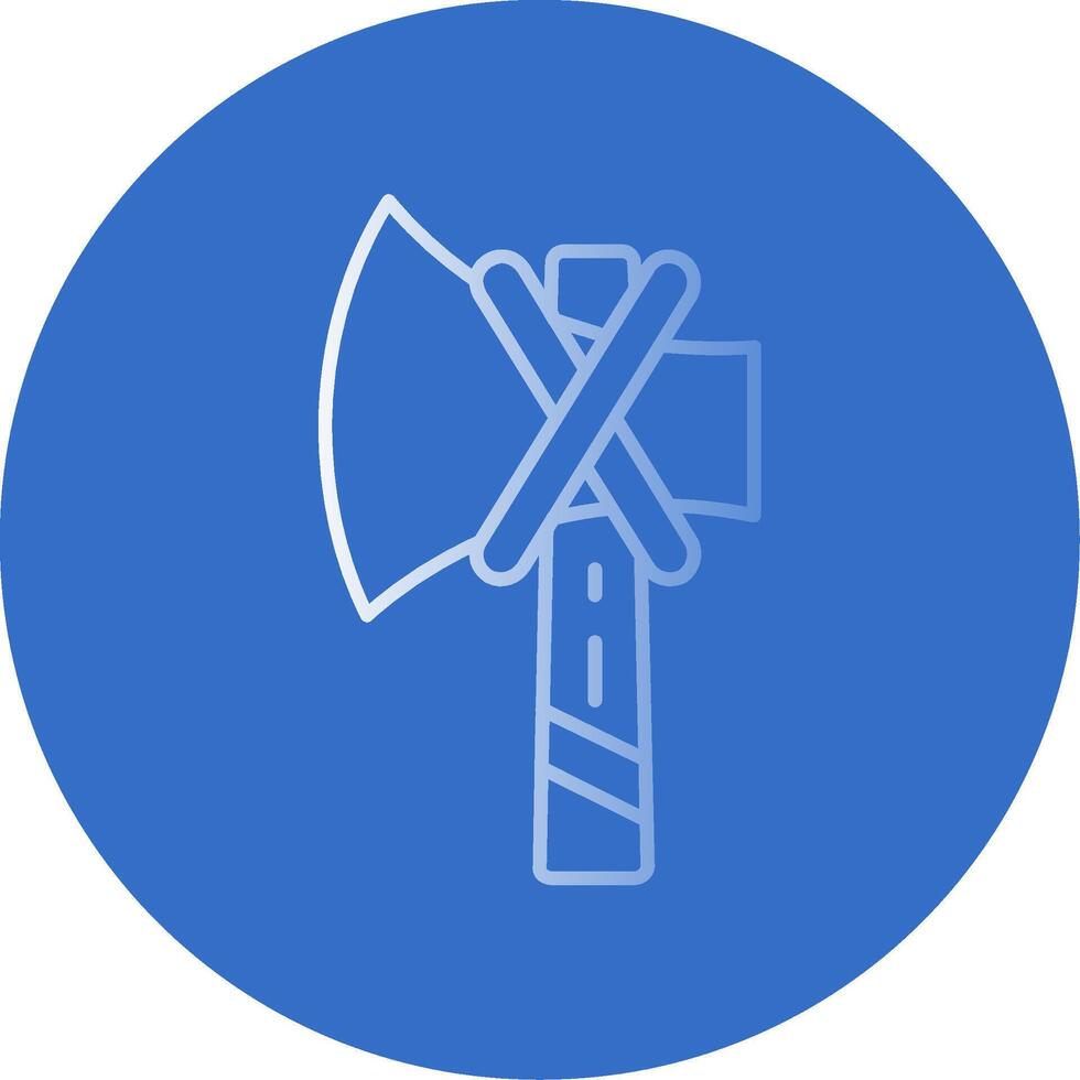 Axe Gradient Line Circle Icon vector