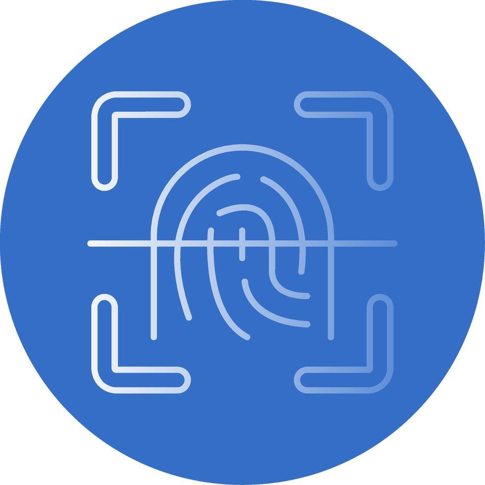 Finger print Gradient Line Circle Icon vector